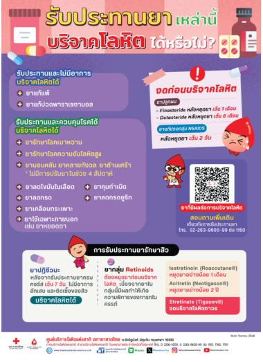 รับประทานยาเหล่านี้ บริจาคโลหิตได้หรือไม่